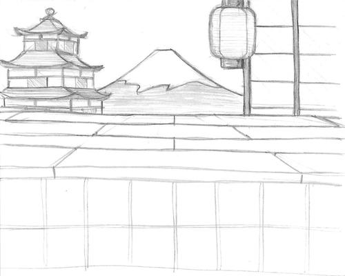 Sketch for Japan background