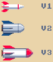 3 different missile designs