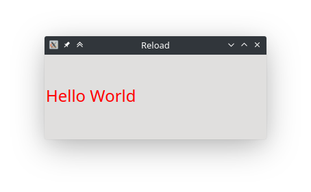 A red "Hello World"