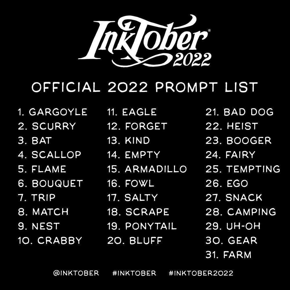 Inktober 2022 prompt list