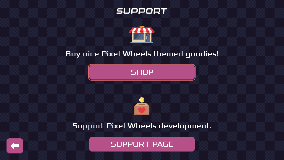 Pixel Wheels support screen