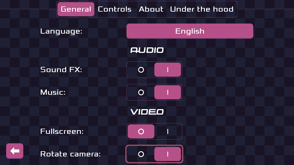 The "Rotate camera" option in the menu